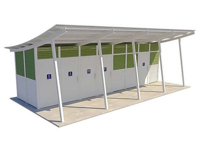 Capricorn 7 Standard Toilet Building with Pale Eucalypt and Surfmist colour scheme